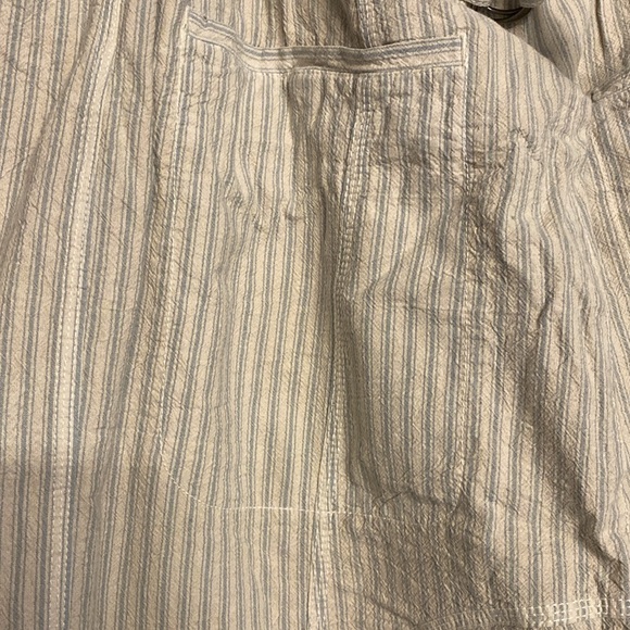 Free People Harem Wide Leg Striped Oversized Pants,Size S Color Cream-Light Blue - Picture 9 of 13